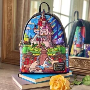 Loungefly Disney Beauty and the Beast Belle Castle Mini Backpack